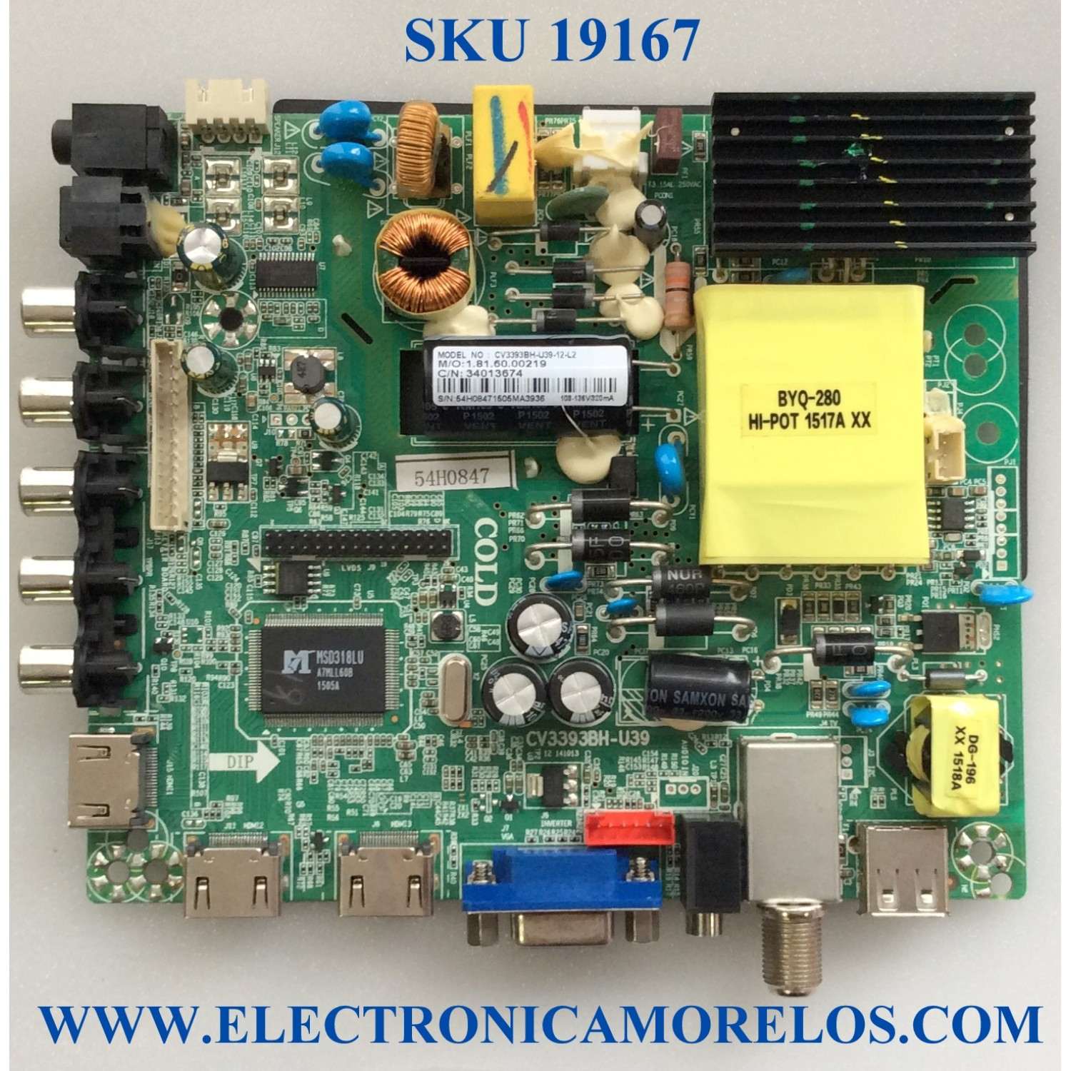 MAIN / FUENTE / (COMBO) / ELEMENT 34013674 / CV3393BH-U39 / 54H0847 / CV3393BH-U39-12-L2 / PANEL'S LSC400HN02 / LSC400HN02-G02 / MODELOS ELEFW408 / ELEFW408 J5G5M / ELEFW408 G5G5M / ELEFW408 E5G5M / ELEFW408 K5G5M / ELEFT408 J5G5M / ELEFT408 K5G5M